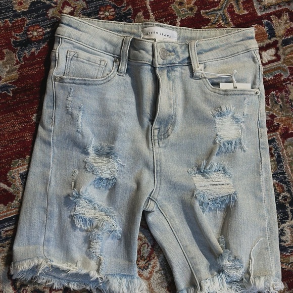 Risen Distressed Cuff Shorts - Picture 1 of 4